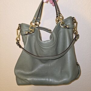 COACH Brooke Bag In Green, LARGE SIZE, brown Interior, Gold Hardware, Hobo Purse